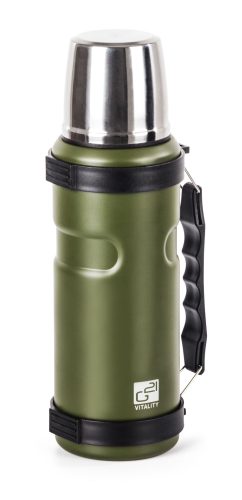 Kulacs termosz, 1000 ml, khaki zöld, fogantyúval