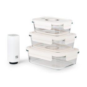 Vákuumtároló doboz készlet pumpával, 4 db