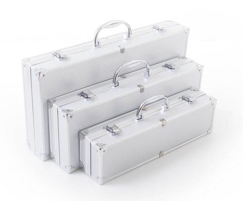 Grillező eszközkészlet, 3 részes, alumínium bőröndben