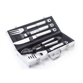 Grillező eszközkészlet 5 részes, alumínium bőrönd