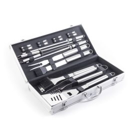 Grillező eszközkészlet 17 db, alumínium bőrönd