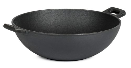 Wok grill serpenyő, öntöttvas
