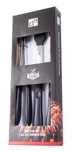 Grillező eszközkészlet 3 db, rozsdamentes acél
