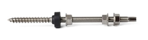 Tőcsavaros tetőkampó 10x300 mm, rozsdamentes acél