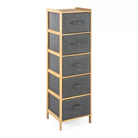 Bambusz polc szövet fiókkal 5x21 l, 36,5x120x35 cm
