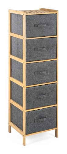 Bambusz polc szövet fiókkal 5x21 l, 36,5x120x35 cm