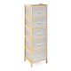 Bambusz polc szövet fiókkal 5x21 l, 36,5x120x35 cm, bézs