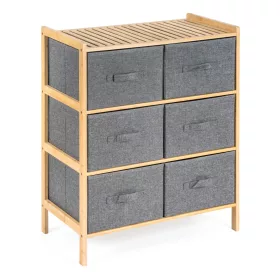Bambusz polc szövet fiókkal 6x20 l, 66x78,5x35 cm