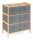 Bambusz polc szövet fiókkal 6x20 l, 66x78,5x35 cm