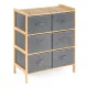 Bambusz polc szövet fiókkal 6x20 l, 66x78,5x35 cm