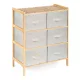 Bambusz polc szövet fiókkal 6x20 l, 66x78,5x35 cm, bézs