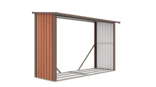WOH 335 tüzifa tároló 242x89 cm, barna