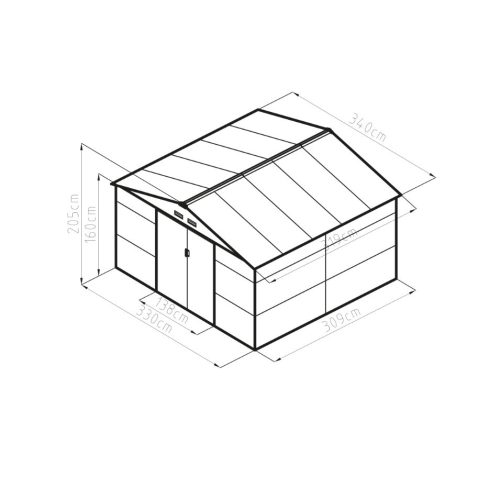 GAH 1085 kerti tároló 340x319 cm, barna