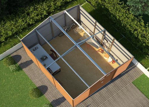 GAH 1300 kerti tároló 340x382 cm, barna