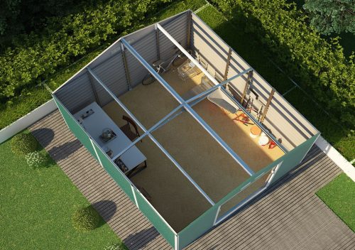 GAH 1300 kerti tároló 340x382 cm, zöld