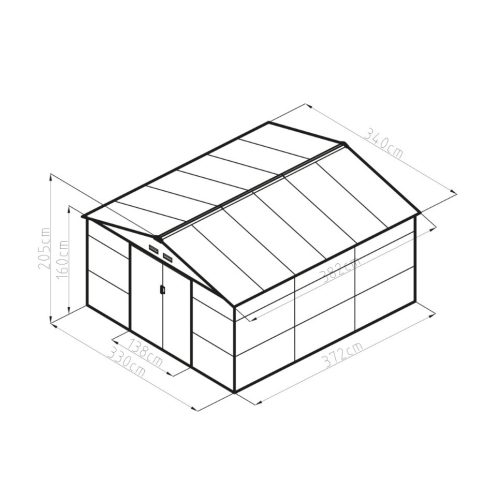 GAH 1300 kerti tároló 340x382 cm, zöld