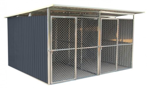 KEN 886 kutyaketrec 322x275 cm, két férőhelyes, szürke