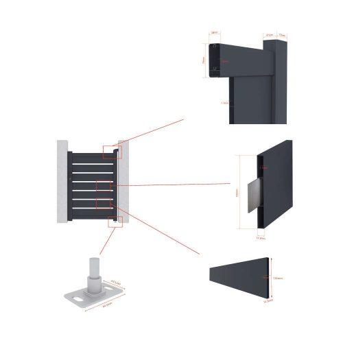 Reno kiskapu 100x176 cm jobbra nyíló, antracit