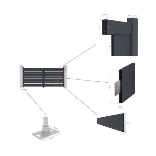 Reno kétszárnyú kapu 350x176 cm, antracit színű