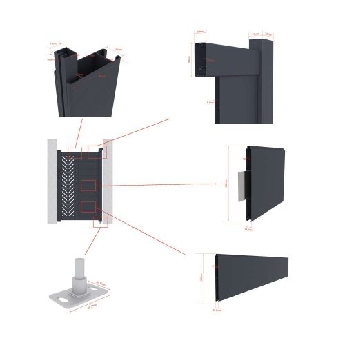 Marion 100x158 cm jobbra nyíló kapu, antracit