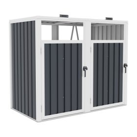 Szemetes tároló kisház, fémlemez 146x121x82 cm, antracit