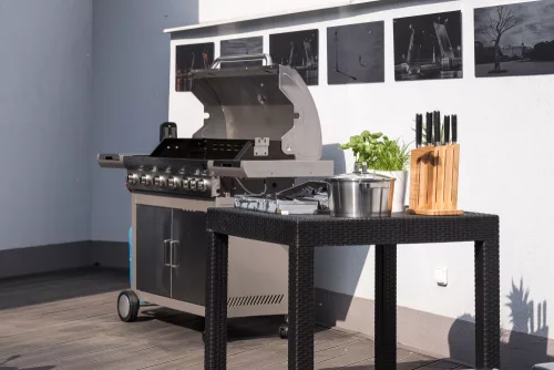 Mexico BBQ Premium line gázgrill, 7 égőfej, nyomáscsökkentővel