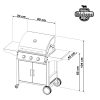 Oklahoma BBQ Premium line gázgrill, 3 égőfej, nyomáscsökkentővel