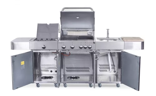 Arizona gázgrill, BBQ Premium Line konyha 6 égőfej, nyomáscsökkentővel
