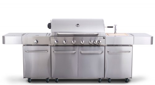 Nevada BBQ konyha Premium Line gázgrill, 8 égőfej, nyomáscsökkentővel
