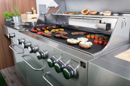 Nevada BBQ konyha Premium Line gázgrill, 8 égőfej, nyomáscsökkentővel