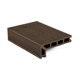 Elzáró kültéri burkolólap, 2,5x14x400 cm, Indiai teak WPC