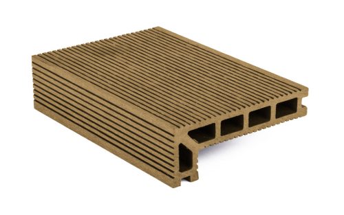 Élzáró kültéri burkolólap, 2,5x14x400 cm, Cumaru, WPC