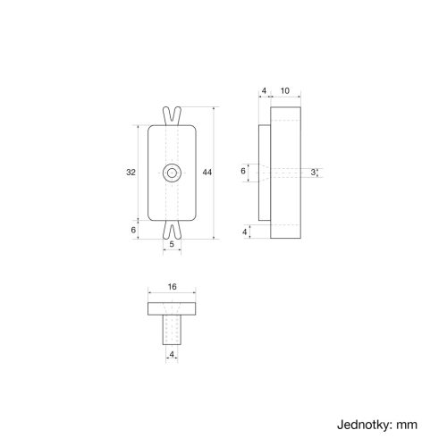 Rögzítőcsavar tartóhasábhoz, acél