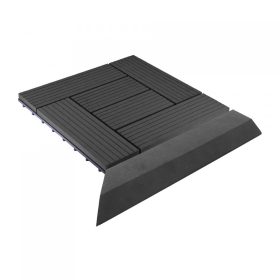 Átvezető profil WPC burkolócsempékhez, 38,5x7,5 cm sarok (jobb), ében