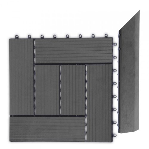 Átvezető profil WPC burkolócsempékhez, 38,5x7,5 cm sarok (jobb), ében