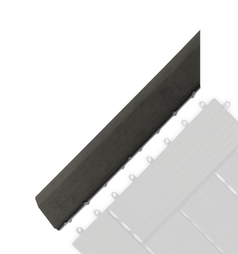 Átvezető profil WPC burkolócsempékhez, 38,5x7,5 cm sarok (bal), ében