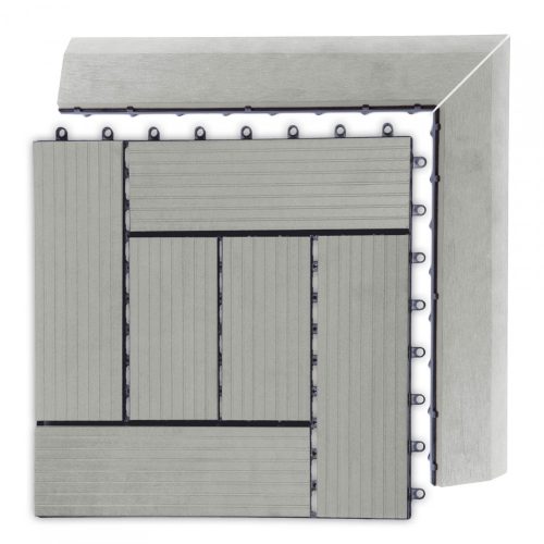 Átvezető profil WPC burkolócsempékhez, 38,5x7,5 cm sarok (jobb), incana