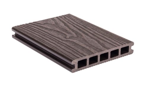 Kültéri burkolólap 2,5x14,8x400 cm, Dark Wood, WPC