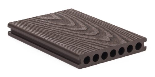 Padlóburkolat 2,5x14,8x400 cm, Dark Wood, WPC