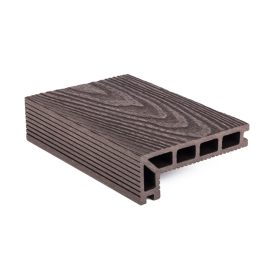 Kültéri elzáró burkolólap, 2,5x14,8x400 cm, Dark Wood, WPC