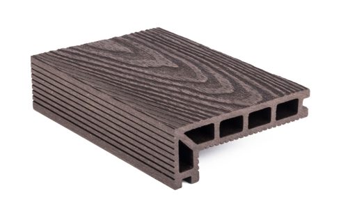 Kültéri elzáró burkolólap, 2,5x14,8x400 cm, Dark Wood, WPC