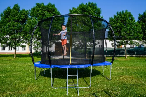 SpaceJump trambulin védőhalóval, létrával, 305 cm kék
