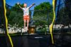 SpaceJump trambulin védőhalóval, létrával, 305 cm fekete