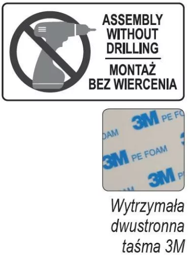 Fala fali akasztó öntapadós dupla Steely