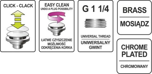 Fala mosdó lefolyó réz