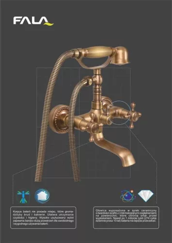 Fala kád csaptelep Retro Bronze 1
