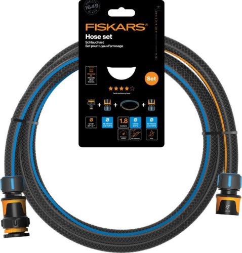 Fiskars induló tömlőszett, 13 mm (1/2 col) 1,8 m csatlakozókkal Q4