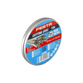 Festa vágókorong fémre fém dobozban 115 x 1 x 22,2 mm (10db/cs)