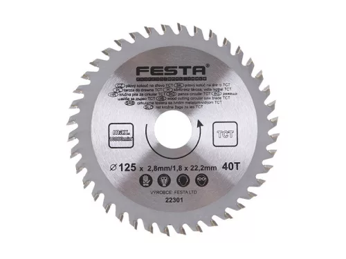 Festa fűrésztárcsa fához 125 x 22,2 x 1,8 mm / 40T