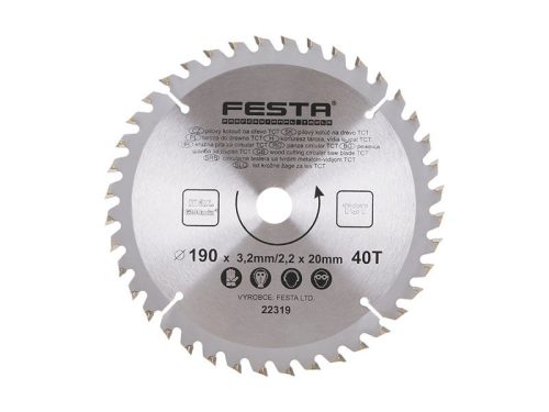 Festa fűrésztárcsa fához 190 x 20 x 2,2 mm / 40T